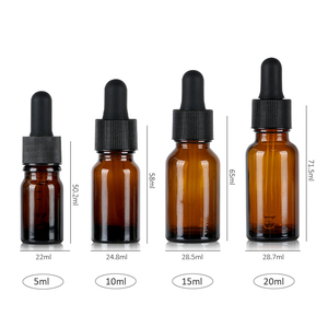 Flacon compte-gouttes en verre brun personnalisé, flacon pour huiles essentielles, aromathérapie, cosmétiques, contenant vide avec pipette en verre - Product Image 4