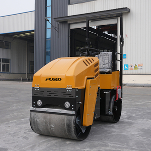 Compactador de rodillo pequeño hidráulico, rodillo vibratorio Tandem de 1 tonelada, a la venta - Product Image 2