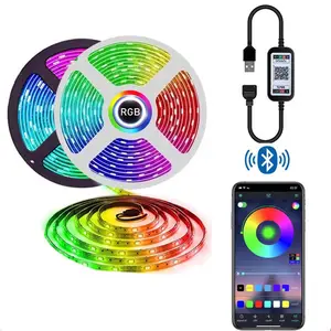 Factory Directly Supply 5V 5050 RGB Home Room Decor music App Smart Led Light Strips Beds Decoration Strip Rope Neon Lights
