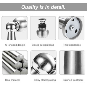Penahan pintu geser pemasangan di dinding, penahan pintu baja tahan karat, penahan angin magnetis kuat - Product Image 5