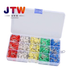 Diodo LED Jiatewei de 5 mm, 500 unidades, rojo, amarillo, azul, verde, blanco, F5, diodo emisor de luz de orificio pasante para reparación de electrónica - Product Image 1