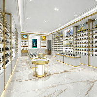 Vitrine de présentation de parfums de luxe en or blanc, avec éclairage LED, en verre, écologique, taille personnalisable, pour boutique professionnelle