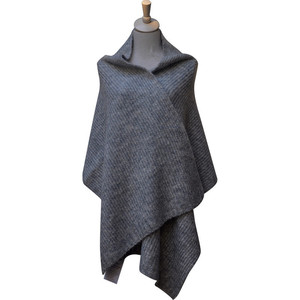 BLEU PHOENIX Boho Tricot Châle 45% Acrylique 27% Polyester 10% Laine 8% Nylon 7% <span class=keywords><strong>Alpaga</strong></span> 3% Spandex Chunky Stripe Heather <span class=keywords><strong>Gris</strong></span> Hiver - Product Image 1