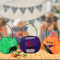 Panier à bonbons Halloween Trick Or Treat pour garçons et filles Citrouille Araignée Vampire Seau à bonbons multicolore Sacs à bonbons pour enfants