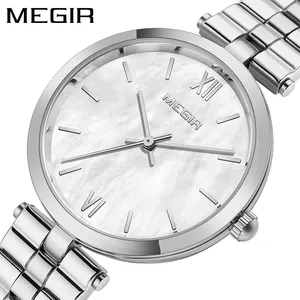 MEGIR 85112 world silver lady timepiece 2024 jewellery waterproofing advertising student watch design