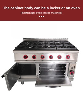 <span class=keywords><strong>Four</strong></span> à gâteaux vertical EJIN à six foyers gaz/électrique, type armoire, cuisinière commerciale à quatre brûleurs, <span class=keywords><strong>four</strong></span> combiné sur pied en acier inoxydable, double - Product Image 3