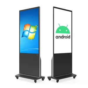 Kiosque Totem Offre Spéciale LCD 55 pouces Totem Conception Totem Vertical Tactile Android Avec Roue Et Logiciel Publicitaire