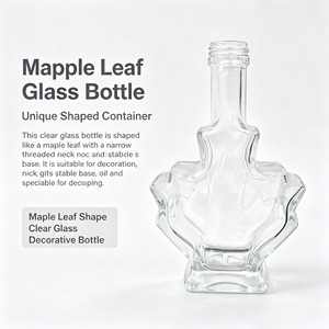Bouteille en verre mat exquise en forme de feuille d'<span class=keywords><strong>érable</strong></span> personnalisée de 100 ml avec bouchon <span class=keywords><strong>à</strong></span> vis pour les spiritueux comme la vodka, le whisky, le gin, le brandy, le <span class=keywords><strong>rhum</strong></span> - Product Image 6