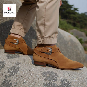 Botas <span class=keywords><strong>Chelsea</strong></span> de Media Caña, Estilo Chukka, de Piel de Ante, para Invierno, con Aumento de Altura, para Otoño - Product Image 1
