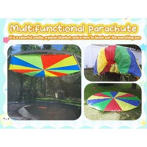 Premium 8 10 12 piedi per bambini tenda paracadute con 9 o 12 maniglie gioco all'aperto giocattolo con caratteristiche Cooperative - Product Image 6
