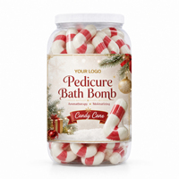Bom Mandi Kaki Natal untuk Salon, Perawatan Kaki, Bom Mandi Candy Cane untuk Pedikur