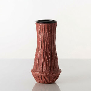 Vase à fleurs moderne en résine rouge, centre de table décoratif pour la maison, style salon, vase pour présentation florale - Product Image 2