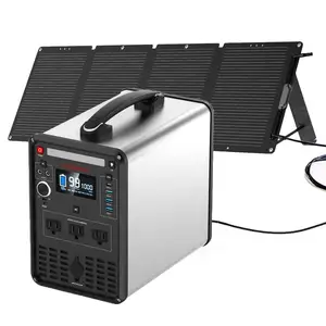 Générateur solaire Portable 1 kW 896wh avec sortie AC USB DC sauvegarde d'urgence à domicile