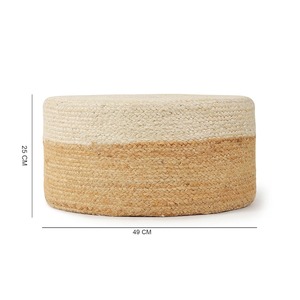 Hot Sale Handmade Natural Jute Ottoman Pouffe Round Braided Stool for Living Room Home Decor Available At Export Price - Product Image 3