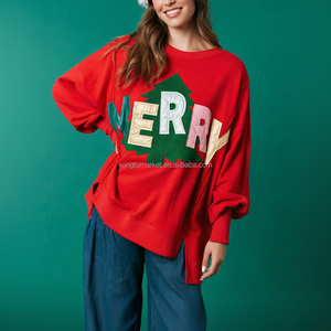 <span class=keywords><strong>Sudadera</strong></span> Rosa de Manga Larga para Mujer, Festiva, de Chenilla, con Diseño de Galleta de Jengibre, para Navidad - Product Image 5