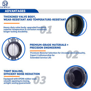 שסתום אל-חזור מסוג כרית פרפר 8 אינץ' 14 אינץ' Dn350 מפלדת אל-חלד, 3 כיוונים, 38 מ\\\"מ, גוף פלדת אל-חלד 304, סוג 8 אינץ' עם חיבור מהדק - Product Image 5