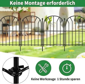 Clôture en métal pour la sécurité des enfants et des animaux domestiques, barrière en fer forgé noir à pointes pour la décoration de la terrasse, du jardin et de la cour - Product Image 4