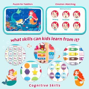 2026 New Toddler Travel Activities Educational <strong>Toys</strong> Montessori <strong>Toys</strong> <strong>for</strong> <strong>1</strong> 2 3 4 <strong>Year</strong> <strong>Old</strong> <strong>Girls</strong> Boys Gift Mermaid Busy Board - Product Image 3