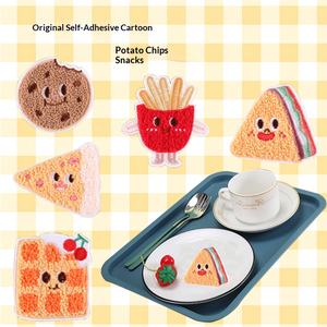 En gros, Patchs brodés originaux en feutre, série alimentaire (frites, biscuits, pizza), mignons, pour vêtements et chapeaux, à coller - Product Image 2