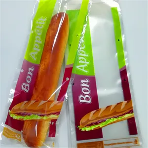Customized printing transparent plastic BOPP bag for packaging bread bag Punch hole bag