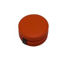 Étui à bijoux de voyage personnalisé, boîte cadeau pour bijoux, organisateur rond en cuir PU avec fermeture éclair, vente en gros d'usine