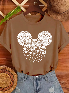 Nueva Camiseta de Verano para Mujer con Estampado Abstracto de Ratón, Transpirable, Antipilling, Compresión, Logotipo EL Brillante, Manga Corta, Cuello Redondo - Product Image 5