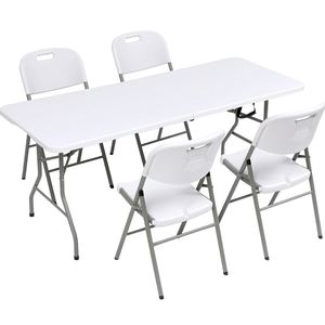 Table ronde pliante en plastique légère de 32 pouces avec plateau imperméable pour salle à manger, hôtel et salon, pour fête en plein air, pique-nique - Product Image 5