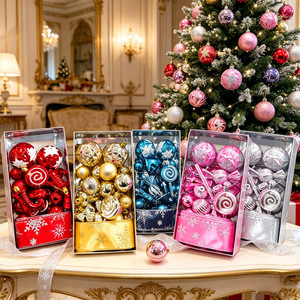 Bola Natal Buatan Tangan 30pcs Bentuk Beragam dalam Kemasan Silinder, Laris untuk Pohon Natal di Rumah dan Acara Liburan - Product Image 5