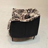 Fauteuil d'appoint en velours imprimé, pieds en acier carbone, fauteuil de salon moderne