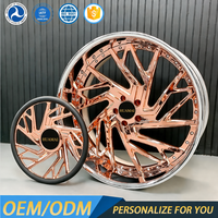 Jantes forgées 2 pièces 5 trous 20 22 24 pouces Chrome Or Rose à déport profond 5*114.3 5*120 pour Dodge Charger Chrysler 300C