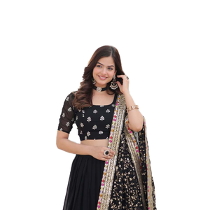 Ropa DE BODA negra atractiva Lehenga Choli - Product Image 1