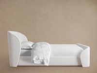 Modernes Luxus-Massivholzbettgestell Designer Weißes Gepolstertes Plattformbett Holzbetten für Schlafzimmer-Sets Luxushotel