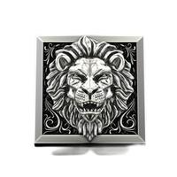 Bague tête de lion pour hommes Vintage Hip Hop Style alliage plaqué or boîte de rangement créative Punk mode bijoux en gros