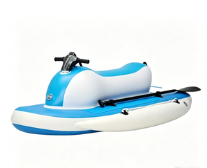 Perahu Jet Ski Elektrik Tiup Kain PVC Tebal Drop Stitch 2 Orang dengan Thruster Bawah Air untuk Olahraga Air Kolam Renang dan Laut - Product Image 1