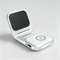 Support de voiture intelligent avec logo personnalisé, chargeur magnétique sans fil PD, base en alliage d'aluminium et fixation sur grille d'aération pour montre 5W