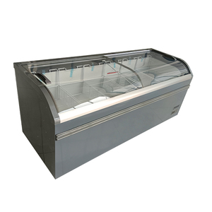 <span class=keywords><strong>Réfrigérateur</strong></span> commercial à température unique JINYU, prix usine, vitrine d'îlot de supermarché, vitrine incurvée en verre, affichage numérique - Product Image 1