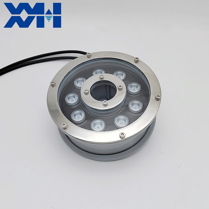 Durable Outdoor Water Feature Cast Aluminum IP68 LED Underwater Fountain Light DMX Programmable RGB Waterproof Rustproof Design