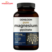 Capsules de glycinate de magnésium chélaté à marque privée, 240 capsules, complément non-OGM