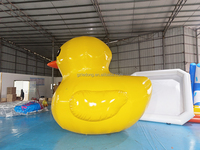Canard gonflable publicitaire en PVC jaune avec pompe à air pour utilisation en extérieur sur lac ou sur terre