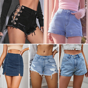 Nuovi <span class=keywords><strong>Shorts</strong></span> in Denim Versione Coreana, Pantaloncini Jeans da Donna Estivi a Gamba Larga, <span class=keywords><strong>Shorts</strong></span> a Linea A, Spedizione Casuale - Product Image 6
