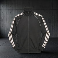 Ensemble de survêtement noir pour homme, respirant, en spandex et nylon, tenue de sport athlétique à fermeture éclair intégrale, collection printemps