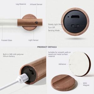 ไฟกลางคืนแบบแท่งไม้ LED USB ไร้สาย พร้อมเซ็นเซอร์ตรวจจับความเคลื่อนไหว ลำโพงบลูทูธ สีขาว พกพาสะดวก ใช้ได้ทั้งในบ้านและทางเดิน - Product Image 6