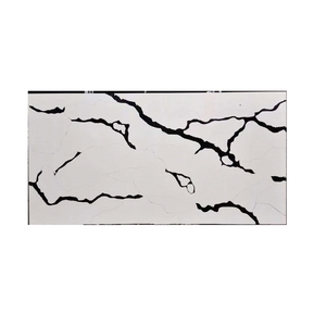 Luxury Panda White Quartz Slabs Big Bold Black Veins Artificial <b>Stone</b> For Kitchen Countertop Island Wholesale - Product Image 3