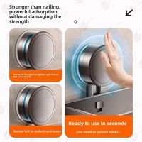 Étagère de salle de bain moderne minimaliste en aluminium pliable à ventouse, sans perçage ni clouage, rangement mural pour toilettes et lavabo