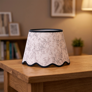 Vintage Floral Printed Linen <b>Lampshade</b> with Scalloped Edge <b>for</b> Home Decor - Product Image 3