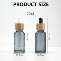 Flacon rond en verre noir mat, 20ml, 30ml, 50ml, 100ml, différentes tailles, essence, parfum, huile essentielle, flacon avec compte-gouttes en bambou