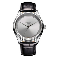 Jam Tangan Quartz Pria Terlaris untuk Perdagangan Luar Negeri, Casing Aloi, Tali Kulit PU, Klasik, Modis, Mewah, Tahan Air, Dial Penunjuk 40mm