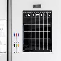 Planificateur hebdomadaire magnétique noir personnalisé en gros, effaçable, en acrylique de 3 mm d'épaisseur, calendrier de réfrigérateur - Marque Spark, Retour à l'école