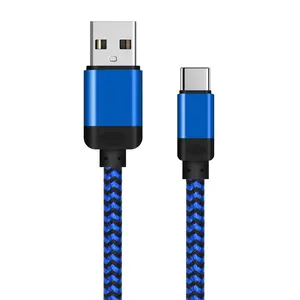 OEM Strong Metal Fabric Braided 3m Data Cables Fast Charge USB C Cable Type C Adapter 10ft USB 2.0 Fast Micro Usb Cable