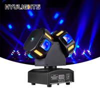Éclairage Nouveau modèle Éblouissant faisceau laser LED RGBW 8X12W Stroboscope Gecko Double tête mobile DMX512 Rotation infinie Lumières DJ